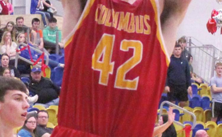 Titan Junior, Seth Stover, scored 15 points in the 46- 45, win over the Rams at Riverton, Friday.