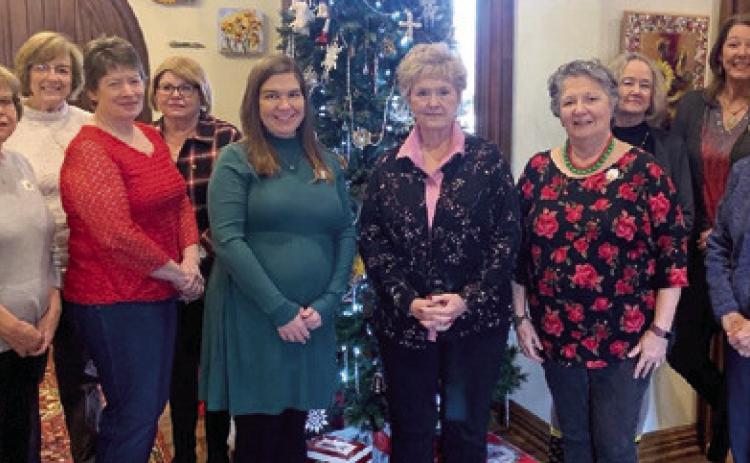 Members of Columbus Chapter V PEO held a Christmas luncheon for their December meeting. Those in attendance included Betty Martin, Rebecca Edmondson, Linda Grffitt, Susan Fiihr, Sarah Kellenberger, Jane Ann Turner, Toni Spieth, Jan Houser, Sammye Opela, and Janice Gaither. Courtesy photo.
