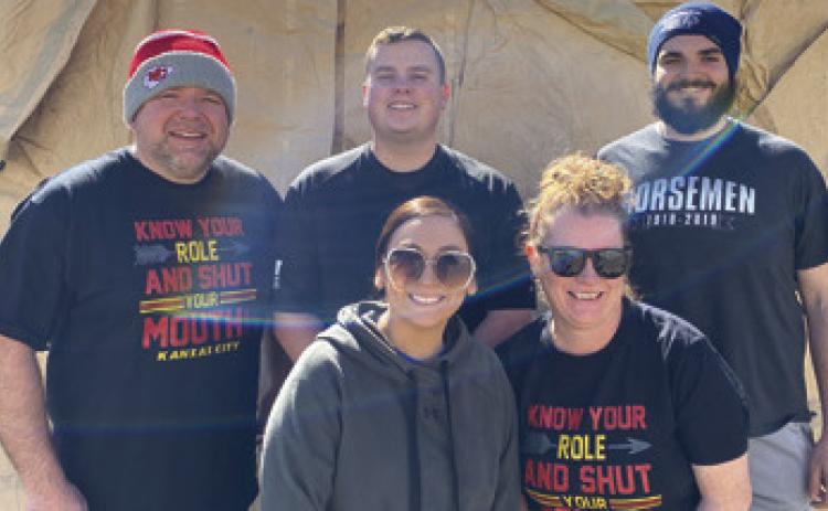 Local agencies participated in the Polar Plunge Saturday. Cherokee County Sheriff’s Office Team raised about $1,750 for Special Olympics. The overall event in Pittsburg raised between $30,000 - $40,000. Members of the CKSO team included back row Sheiff David Groves, Chief Deputy Nate Jones and Deputy Garrett Gayoso. Front row Deputy Sam Snell and Deputy Julie Miller. Courtesy photo.