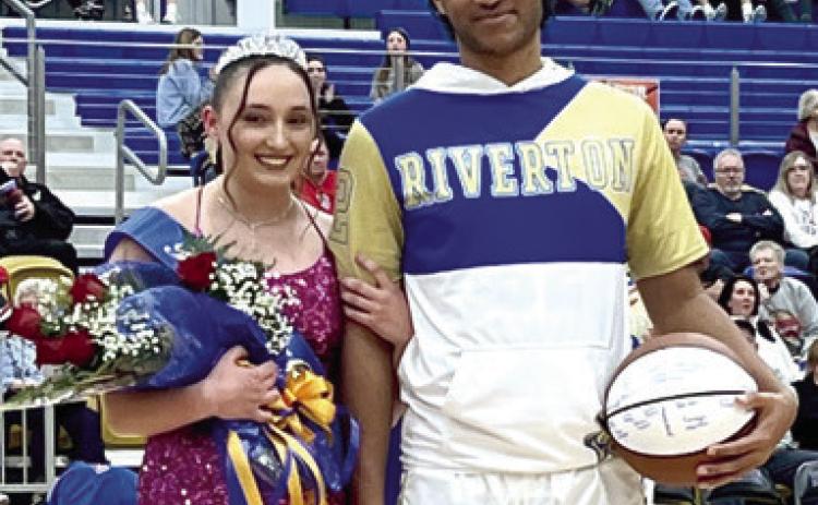Riverton High School had their Homecoming Friday night against Baxter Springs. Laibrey Higinbotham was crowned Homecoming Queen. In addition to being the Queen’s escort, Jamey Richardson joined the 1,000 point club during the Rams’ 49-45 win over the Lions. Courtesy photo.