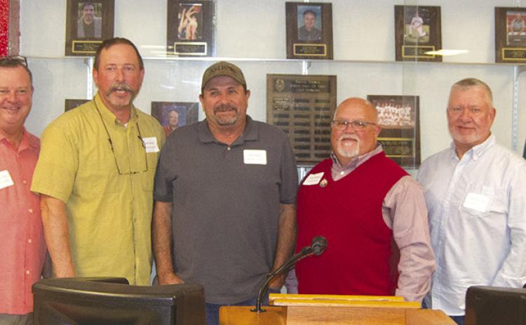 Members of the Baxter Springs 1985 Championship Baseball Team were represented at the Sports Hall of Fame induction ceremony by Jody Adams, Kelly Gilbreath, Phillp Cook, Jeff Karnes, Paul Nixon, Curtis Williams, Doug Puckett, Rusty Spence and coaches Mike Cook and Don Karnes. Additional team members but not pictured included Sean Krokroskia, Kevin Judd, David Edmondson, Tim Mehaffy, Carl Boyd, Scott Madden, Mitchell Harrison, Bobby Arnall, Todd Weaver, Mike Minor, Chris Wene and Bill Buck.