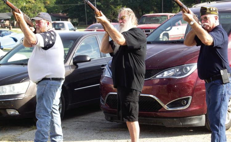 A memorial volley was fired by Phillip Bass, Kimmel Kenny and Steve Davis at the annual POW/MIA Watchfire September 17.