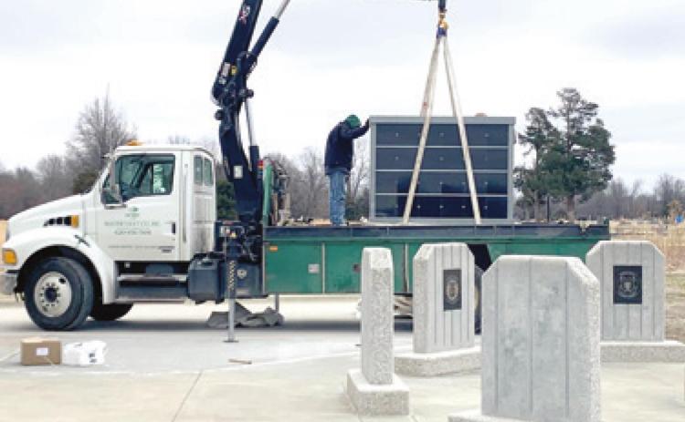 A new 48 niche columbarium unit was installed at Columbus Cemetery Monday