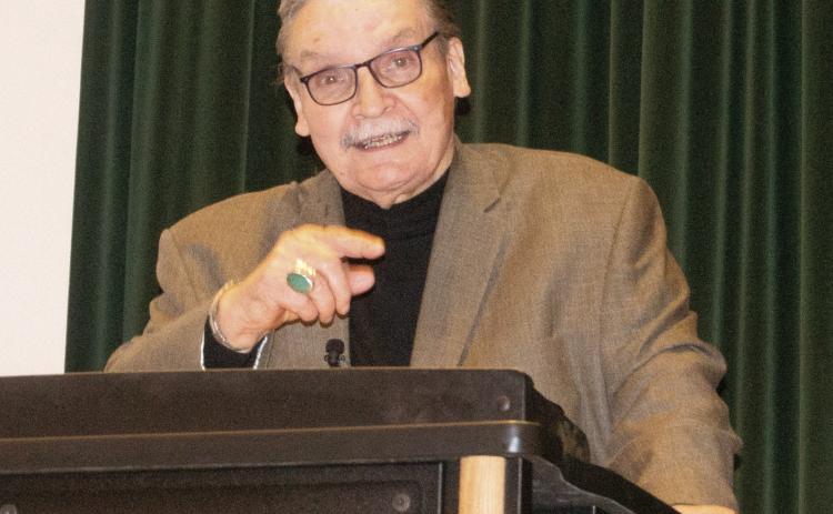 Author Michael Wallis, spoke at Missouri Southern University to a group of Route 66 aficionados about his trips on the famous highway and the people he met along the way.