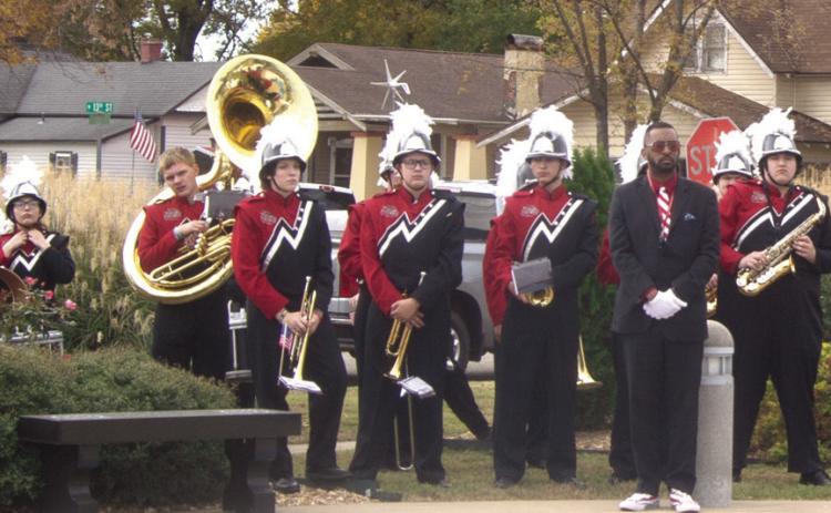 Baxter Springs Band members, under the direction of Louis Morgan, performed the marches for each branch of the United States Military at the Veterans Program Saturday.