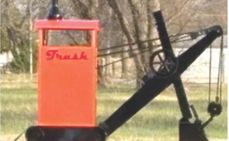 The trash receptacle in the new West Mineral Park is a replica of Big Brutus. The project was funded from a TAPS Grant from the Kansas Department of Commerce.