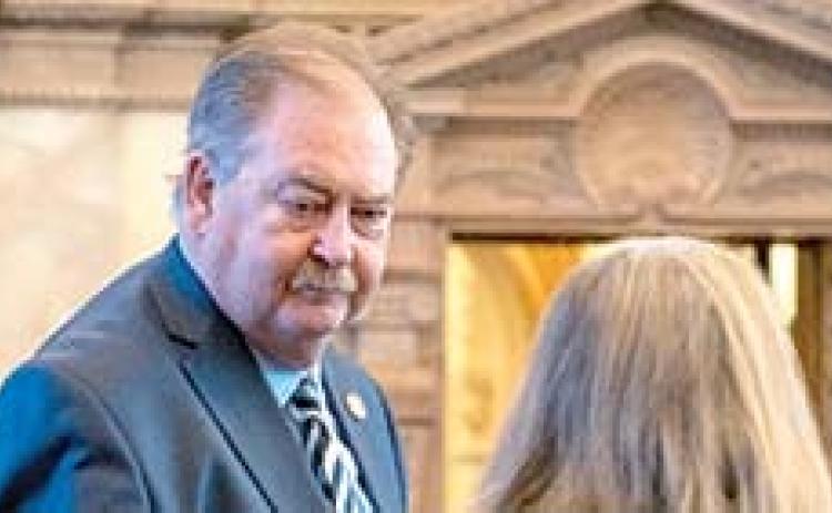 Kansas Senate Vice President Tim Shallenburger, R-Baxter Springs, failed to convince Senate colleagues to block a proposal to use state tax dollars to make a $50 million low-interest loan to Yingling Aviation, a Wichita company controlled by a Florida venture capital firm. (Photo by Sherman Smith/Kansas Reflector)