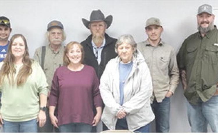 Livestock Association Officers elected for the 2026 year are (not in order) president Jake Hall, Vice President Ethan Hodge, Secretary Laura Holmes, Treasurer Josie Welch, Public Relations Serena Brown. Board officers are Robert Beal, Nancy Herrenbruck, David Holmes, Jason Wells, Jerry Sealy and Will Maxton. Courtesy photo.