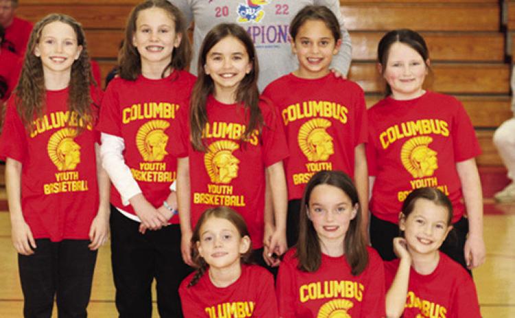 Members of the Columbus Youth Recreation Third Grade Girls Basketball Team