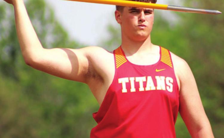 Titan Thrower, Kody Schalk, placed third in the Javelin and the Shot Put at the Columbus Invitational Track and Field Meet, Monday at the Central School Track. The junior won the Discus with a toss of 111 feet, 9.5 inches.