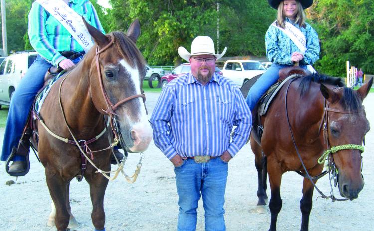 Madisen Rand (left) was crowned 2023 Rodeo Queen at the ACRA/IPRA rodeo held over the weekend. Annaleigh Stark (right) was crowned 2023 Princess. Jason Wells, President of the Columbus Saddle Club Association coordinated the event.