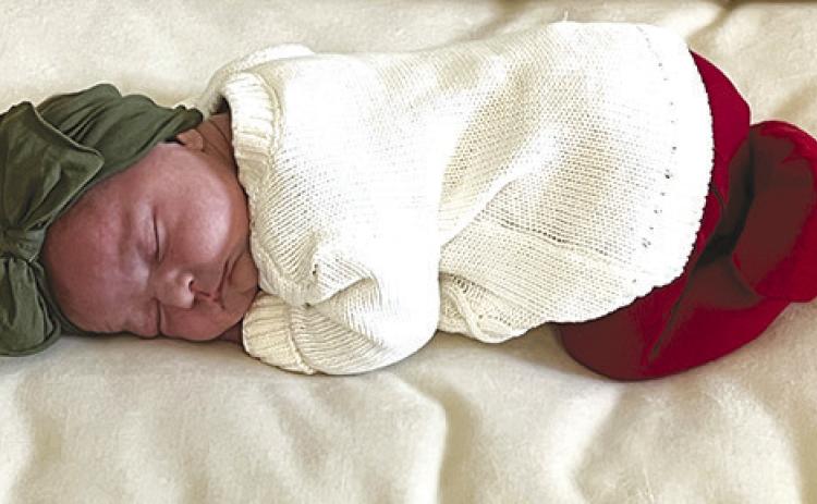 Grace Carroline Hodgson was born November 8 at Freeman Hospital in Joplin, Mo. She joins sister Paislee Kay and brother James Tripp. Her parents are Travis and Tera Hodgson. Courtesy photo.