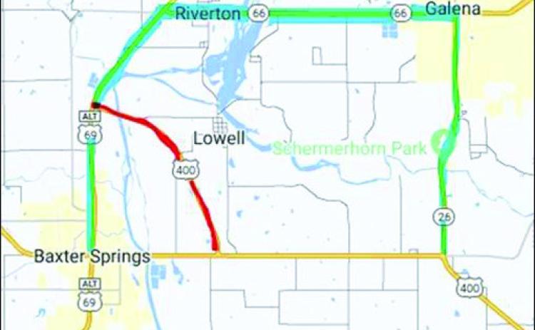 Map shows the portion