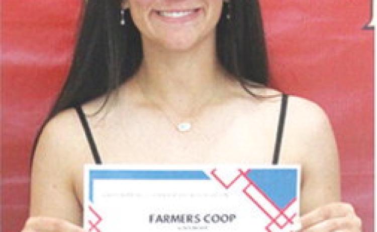 Katy Mooney received the Farmer’s COOP Scholarship in the amount of $500 during the 2025 Senior Assembly held at the Columbus Unified High School Gymnasium, May 16.