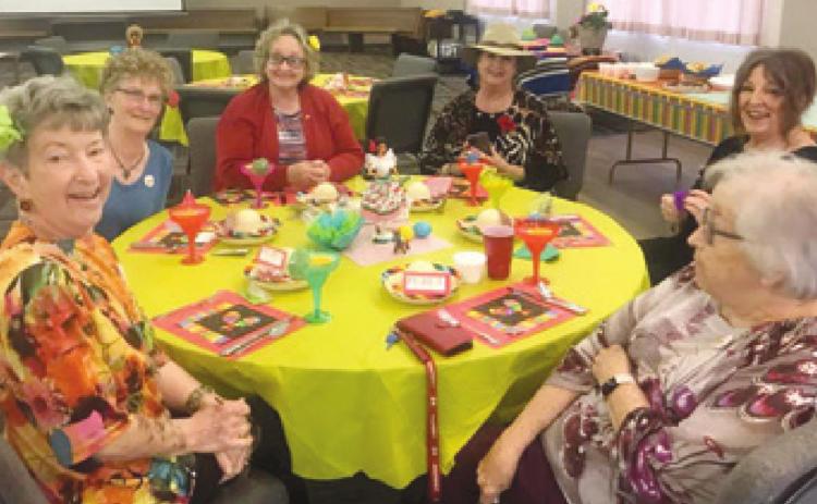 Members of Baxter Springs P.E.O. Chapter BT celebrated Cinco de Mayo at their May 2 meeting. Those attending included Clara Wassom, Judy Brewster, Mary Kirkpatrick, Delores Crane, Bobbi Wood, Gayla Rydberg, Betty Karnes, DeAnn Binns, Phyllis Abbott, Sandra Cook, Sue Commons, Janet Lazenby, Vicki O’Neal, Linda Crotts and Alma Cook. Courtesy photo.