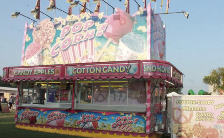 Candy, pretzels, sno cones and more are available on the midway at the Cherokee County Fair. Or stop by the Lions Shack, Corn dog stand or Girl Scout House for heartier fare. There are also various food trucks and vendors on site. Don’t forget the funnel cakes.