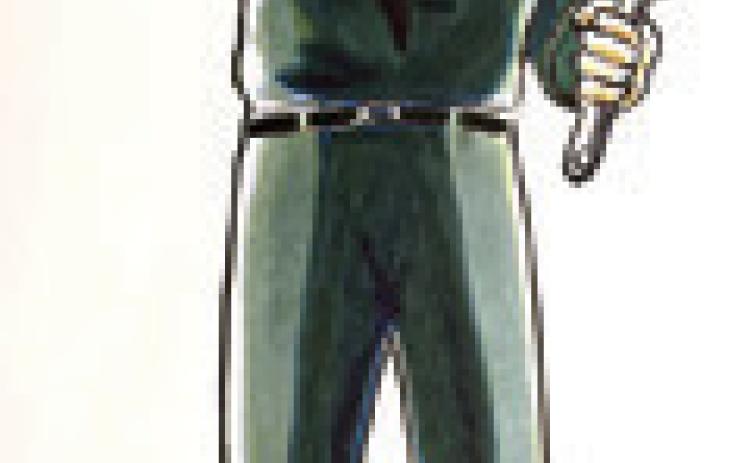 Giant Texaco man comes to Galena