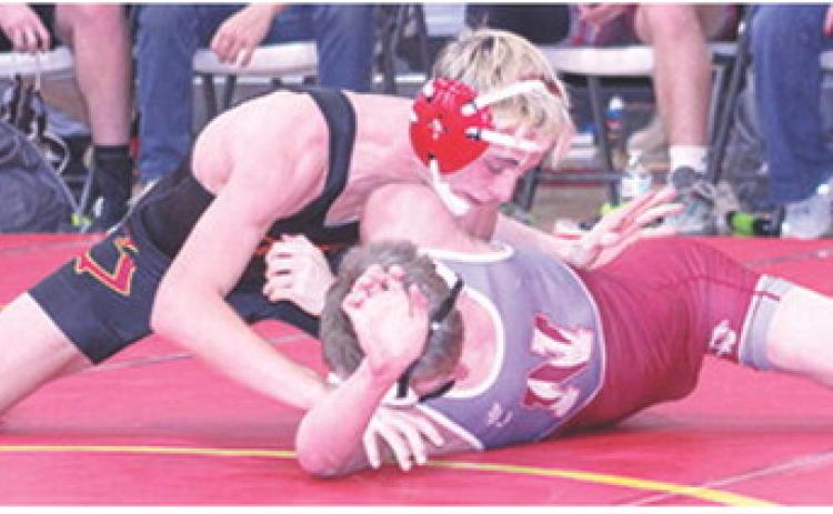 Titan Senior, Korbyn Newberry, won four matches on the mat and received one forfeit in the Columbus Duals Tournament, Saturday, at the CUHS Gymnasium. Korbyn had two wins by pin, a technical fall, 20-3, and a major decision, 9-1, in the ten-team, round-robin formatted tournament.
