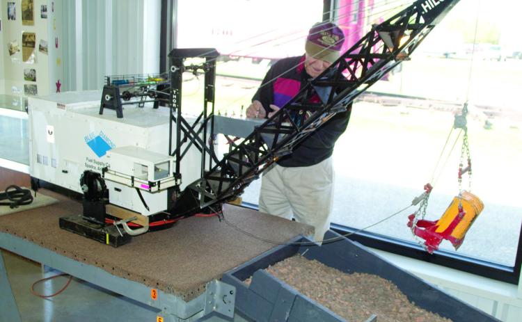 A scale operational model of a drag-line earth mover