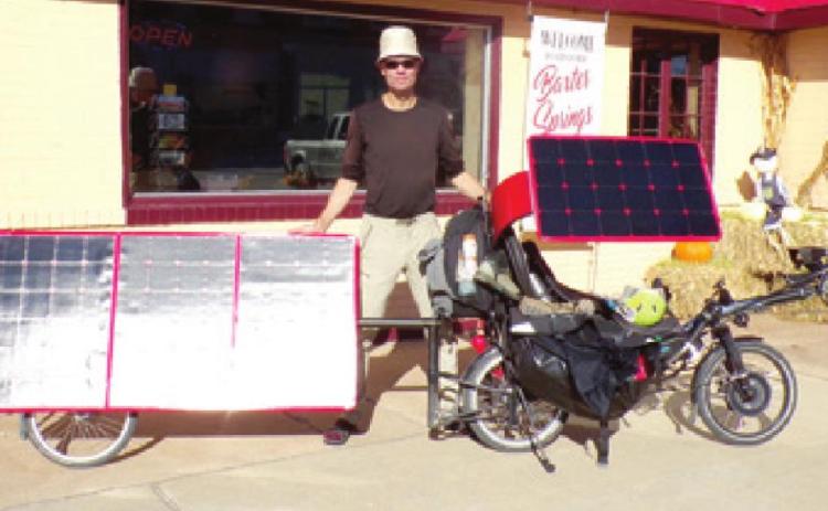 Solar bicycle makes stop in Baxter Springs