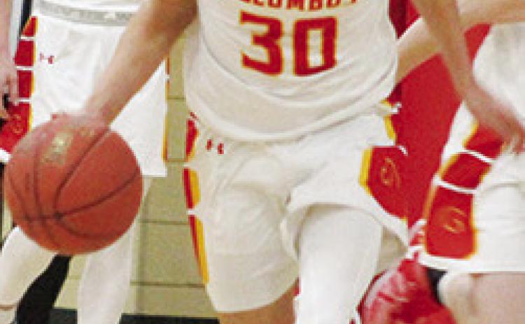Titan Freshman, Drake Laurance, scored 20 points in the Columbus win at St. Paul, 63-43, Tuesday.