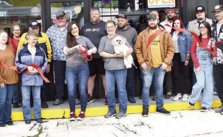 Many community members joined in the recent celebration and ribbon cutting for Baxter Springs liquor store, Twister Liquor. They are open and ready to serve the community. Photo by Tanya Woolsey.