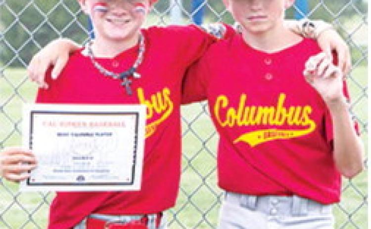 Lee Snow captured the Most Valuable Player Award in the Kansas Cal Ripken 12U State Baseball State Tournament, July 17, in Hillsboro. The Columbus Cal Ripken 12U All-Stars suffered a heart breaking 7-8 loss to Hillsboro in Game 2 of pool play. Kalvin Davenport received the WOW Award for the game. Courtesy photo.