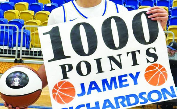 Riverton Senior, Jamey Richardson, scored 29 points in Friday’s home win over Baxter Springs, 49-45, putting his career point total over 1,000. The Rams will be in Columbus tonight for a CNC League match-up with the Titans.