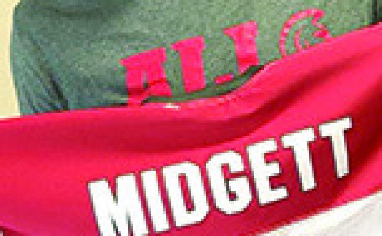 Columbus Titan 2025 Graduate, Jace Midgett, received his gear for the 52nd Kansas Shrine Bowl during check-in for the week of practice and festivities in Dodge City. Courtesy photo.
