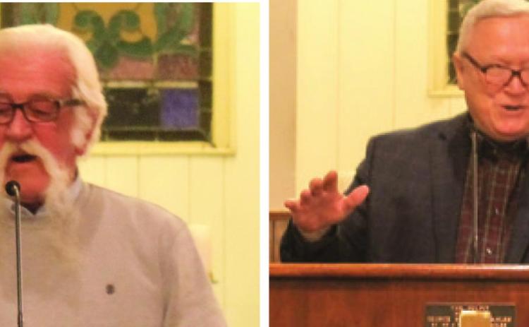 Eric Hurd and Alan McCamey were two of the speakers at the Columbus Area Churches’ Community Thanksgiving service held November 21.
