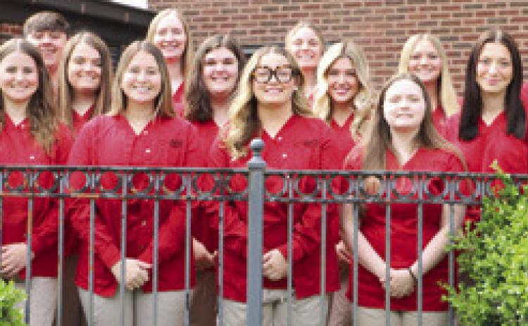 Members of the 2024 Radiography program graduating class pose for a photo outside the LCC’s Main Building. Among those pictured include graduates of Columbus Unified High School. Courtesy photo.