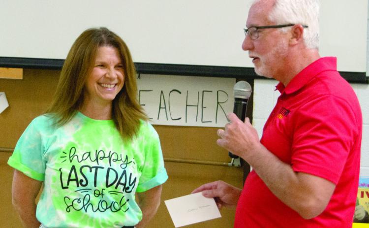 Delaine Robinson, taught all four of the English classes at Columbus High School including senior, junior sophomore and freshman English. She was recognized for her 32 years in the USD493 district.