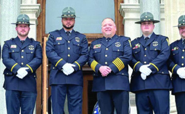 Members of the Cherokee County Sheriff’s Honor Guard at the Capital Building in Topeka on Friday, May 19. Those attending included Deputy Logan Grant, Deputy Logan Cloyd, Detective Jornell Fondren, Sheriff David Groves, Chief Deputy Nate Jones and Sergeant Noble Dobkins. Courtesy photo.
