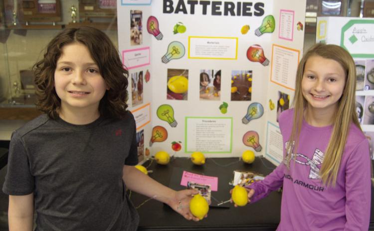 This experiment by Emerson Walker and Paisley Buergin proved it was possible to make electricity from food. They found lemons would produce the most electricity.