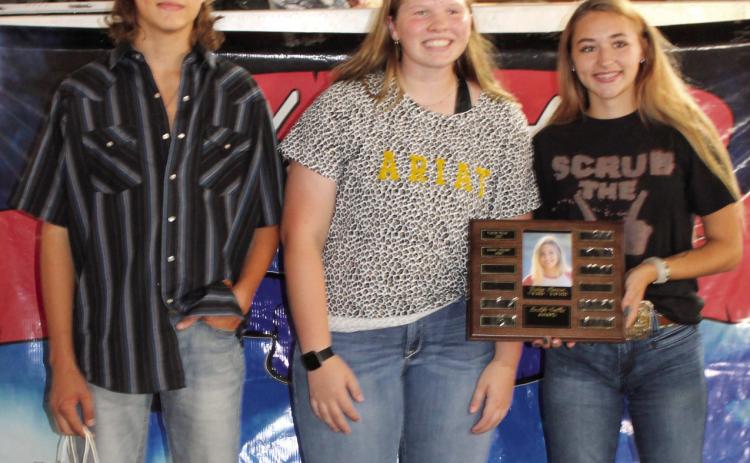 During awards night at the Cherokee County Fair, Emma Walker was presented with the Callee Hensen Memorial award. The award was presented to Walker by the Hensen family.