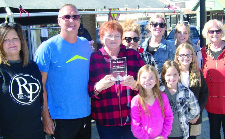 The family of Fred Sill were at the Columbus Day Vehicle Show for the presentation of “The Freddy” in honor of his being responsible for the founding of the annual car show.