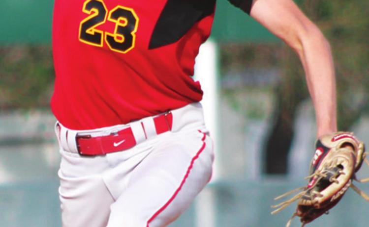 Titan Junior, Kolt Ungeheuer, threw 17 pitches, in a perfect game win over Galena, 17-0, Tuesday, at Bomber Field in the Community Field Ball Park. Columbus won game two, 6-2, for the CNC League sweep.