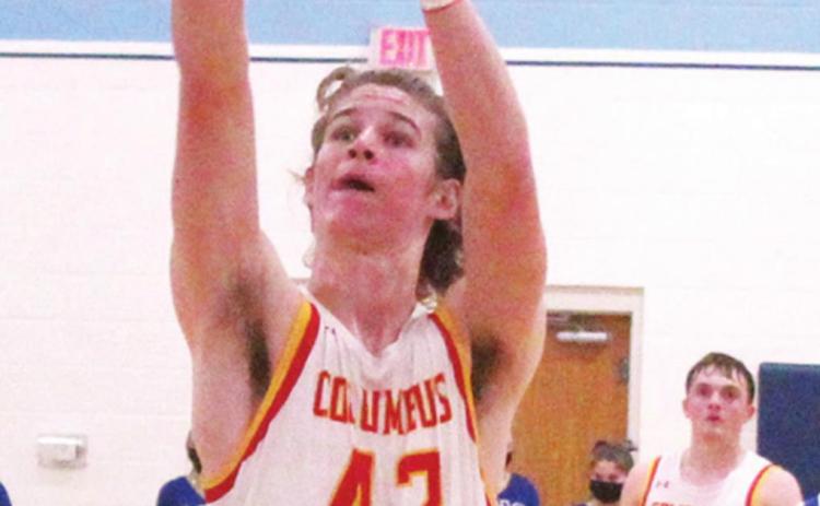 Titan Junior, Seth Stover, cut the Ram lead with a free throw, 44-45, late in the Columbus, overtime, win over Riverton, 62-59, Tuesday, in the Lancer Classic Tournament. Seth was six-of-five at the line to help seal the win for the Titans.