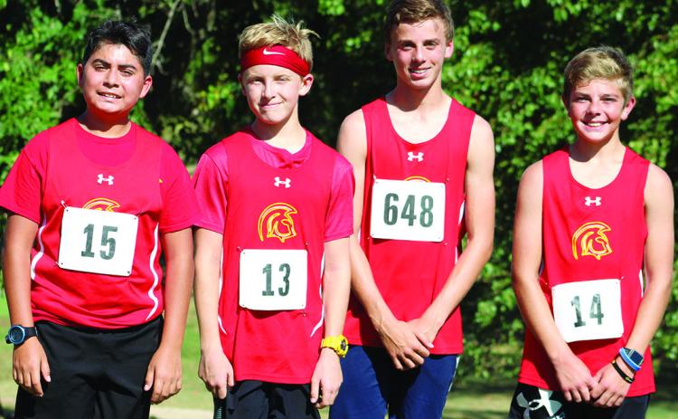 The Columbus Junior High Eighth Grade Boys participated in the Columbus Cross Country Invitational Meet, Tuesday, at the Brush Creek Golf Course. Deagan Stevens placed 16th, Brayden Green placed fourth, Levi Simpson was second, and Easton Long finished 10th in eighth grade standings.