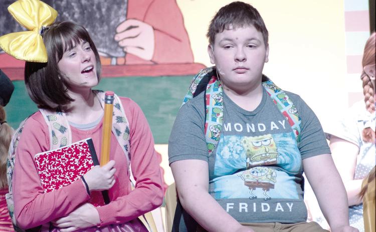Junie B. Jones The Musical was performed by Columbus High School students February 27 and 28. Junie B. Jones was played by Piper Hayes. Brayde Boeckman was cast as Herb. News Report photo by Tanya Woolsey.