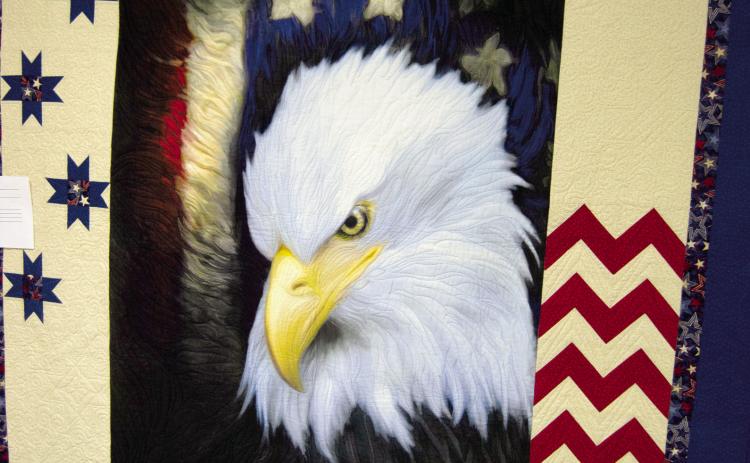This eagle quilt was one of the entries in last year’s Quilt Show. Patriotic colors with stars and stripes made for a striking display. Quilts of all kinds are welcome to enter the show. Hand quilted, machine quilted, clothing, or anything quilted can be entered. Debbie Walker was the owner and maker of this quilt.