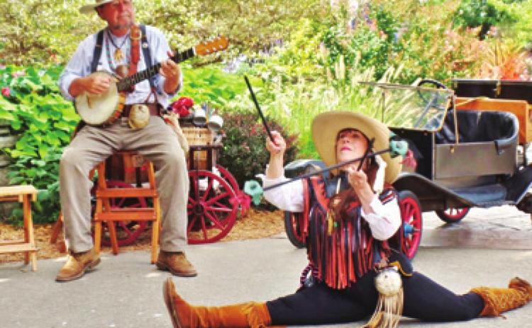 Not only will Professor Farquar and Miss Polecat Annie perform on the courthouse steps at noon, they will also be meandering around the square interacting with festival goers.