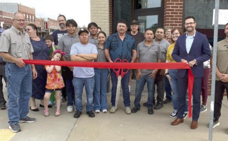 A ribbon cutting was held for the newest restaurant in Baxter Springs recently. Members of the Baxter Springs Chamber of Commerce joined in welcoming the owners of Lion Rojo who specialize in a Mexican menu.