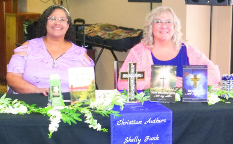 Having never been in Baxter Springs did not deter Shelly Funk and Stephanie Fleming from including the community in their recent Christian fiction novel. The ladies were at the Baxter Springs Museum and at Punkin’s Place on a book signing tour.
