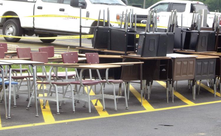 In just a matter of a few hours hundreds of items were given away by the Columbus School District as they announced the items were to be given away on a first come first take basis.