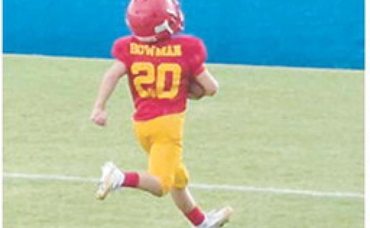 Baylor Bowman broke away for a 47-yard touchdown run in the 6-0, Titan Fifth/Sixth Grade win at Parsons, Saturday.