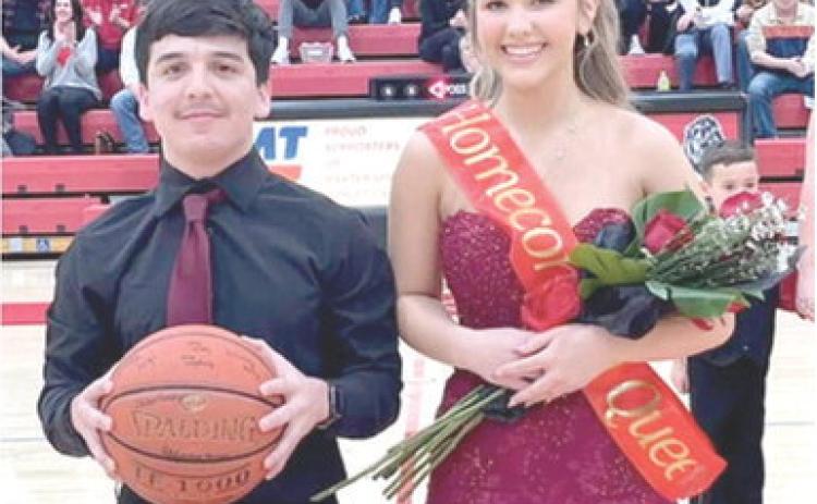 Baxter Springs High School Homecoming King Lorenso Morales and Queen Chloe Turley were crowned during the basketball games Friday against Frontenac.