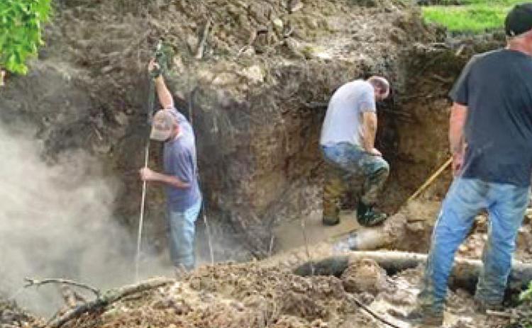 A water leak was located by the City of Columbus