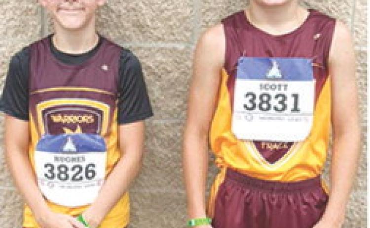 Dayton Hughes and Tanner Scott traveled to Houston, Texas, July 28, to compete in the 2025 AAU Junior Olympics. Dayton qualified for the meet in the high jump event and Tanner in the pole vault event. Courtesy photo.