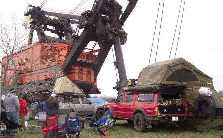 The Polar Bear Camping Club blew into Big Brutus Park on a high wind Friday along with some heavy rain. The club members were undaunted by the weather and had a great Saturday including music under Brutus.